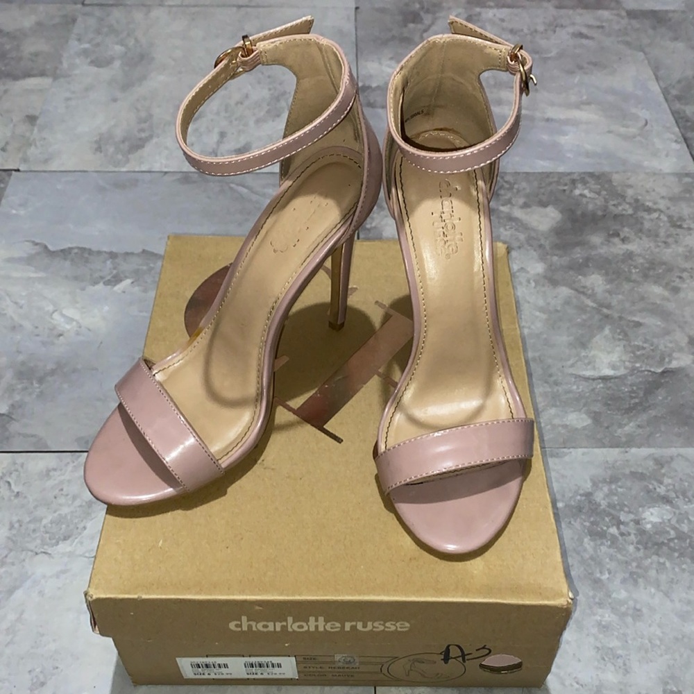 muave Charlotte Russe size 6 women heels open toe light pink shoes